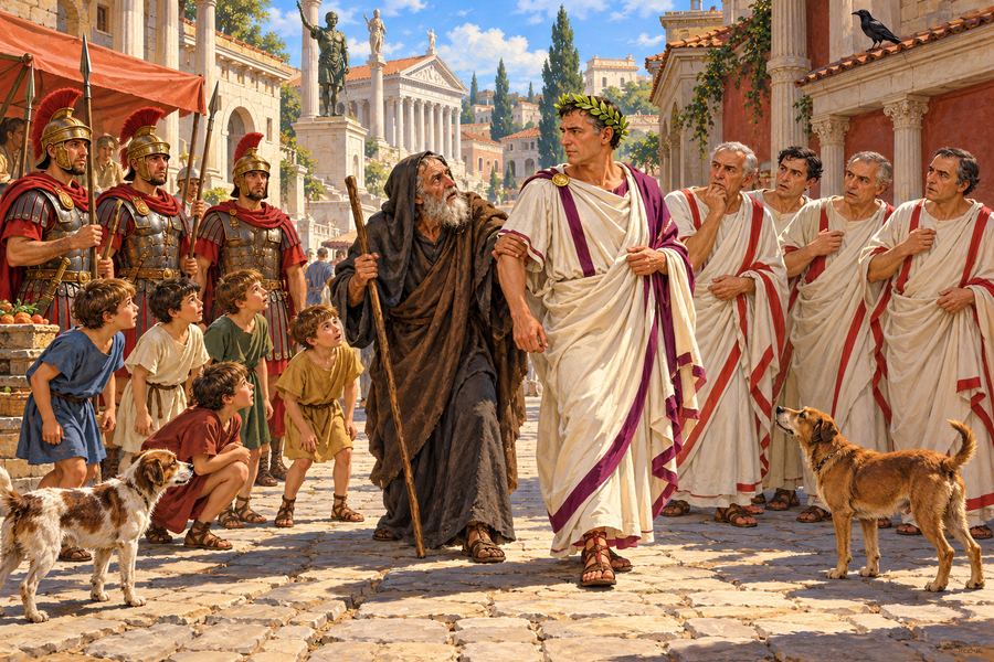 Illustration from the picture-count lock of Beware the Ides