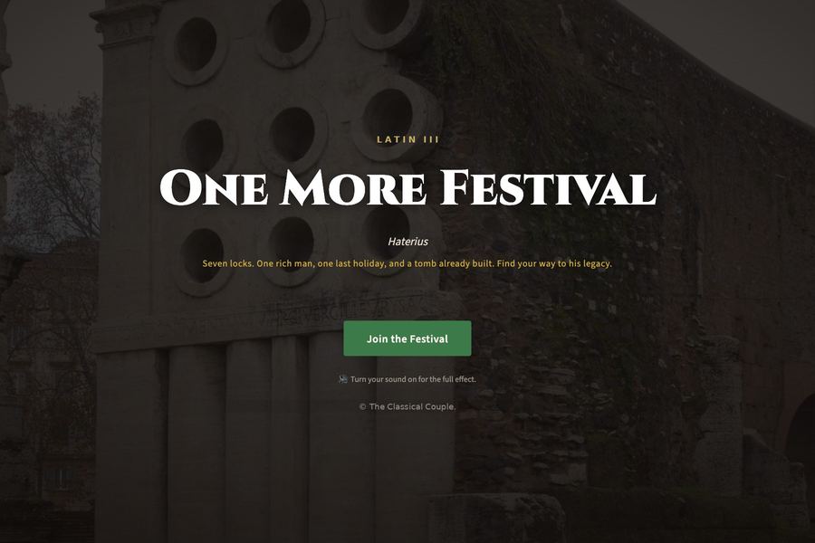 One More Festival: Christmas Latin escape room for Latin III