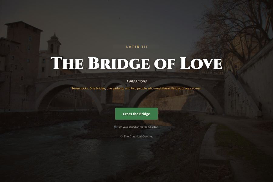 The Bridge of Love: Valentine's Day Latin escape room for Latin III