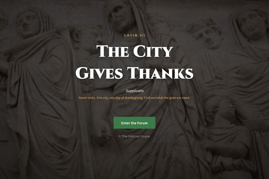 The City Gives Thanks: Thanksgiving Latin escape room for Latin III