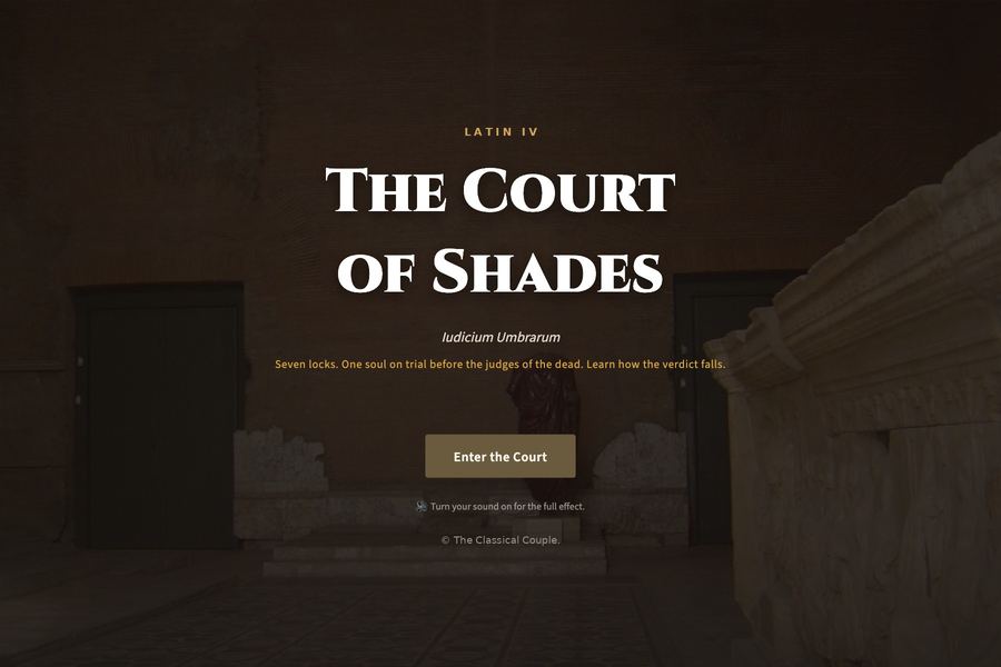 The Court of Shades: Halloween Latin escape room for Latin IV