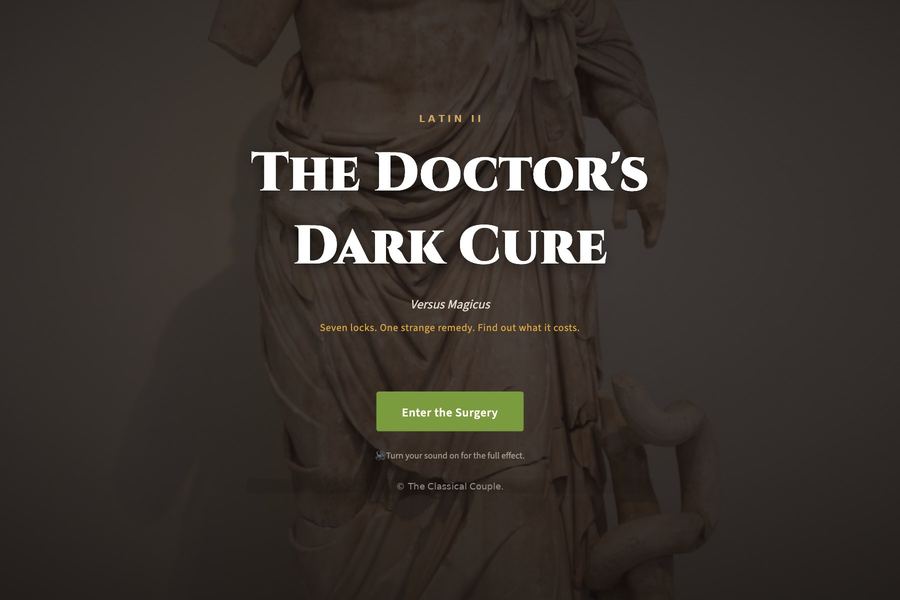 The Doctor's Dark Cure: Halloween Latin escape room for Latin II