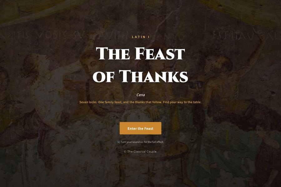The Feast of Thanks: Thanksgiving Latin escape room for Latin I