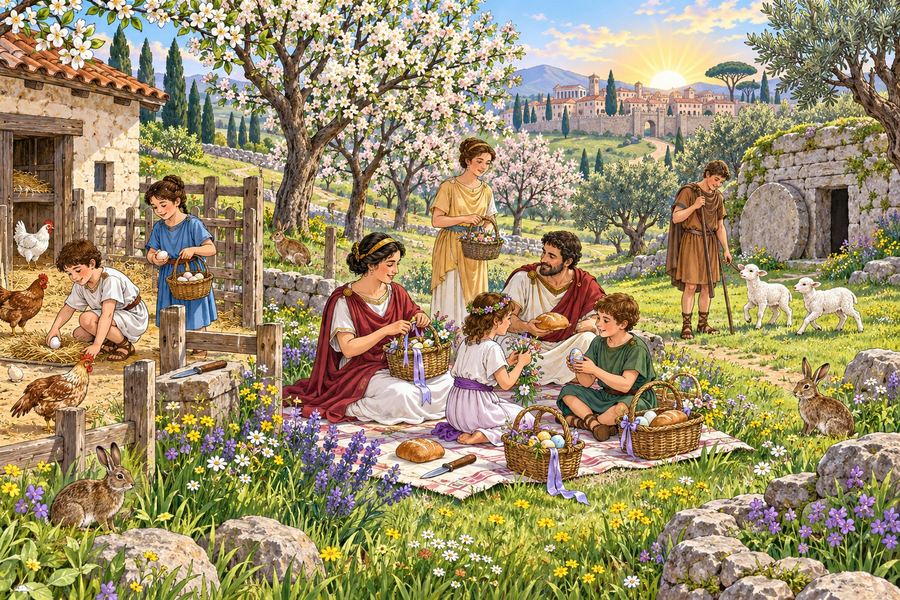 Illustration from the picture-count lock of The Feast of the Sun