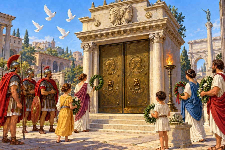 Illustration from the picture-count lock of The Gates of Janus