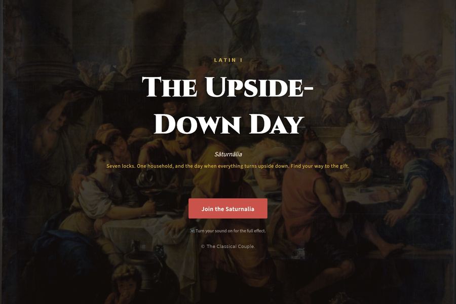The Upside-Down Day: Christmas Latin escape room for Latin I